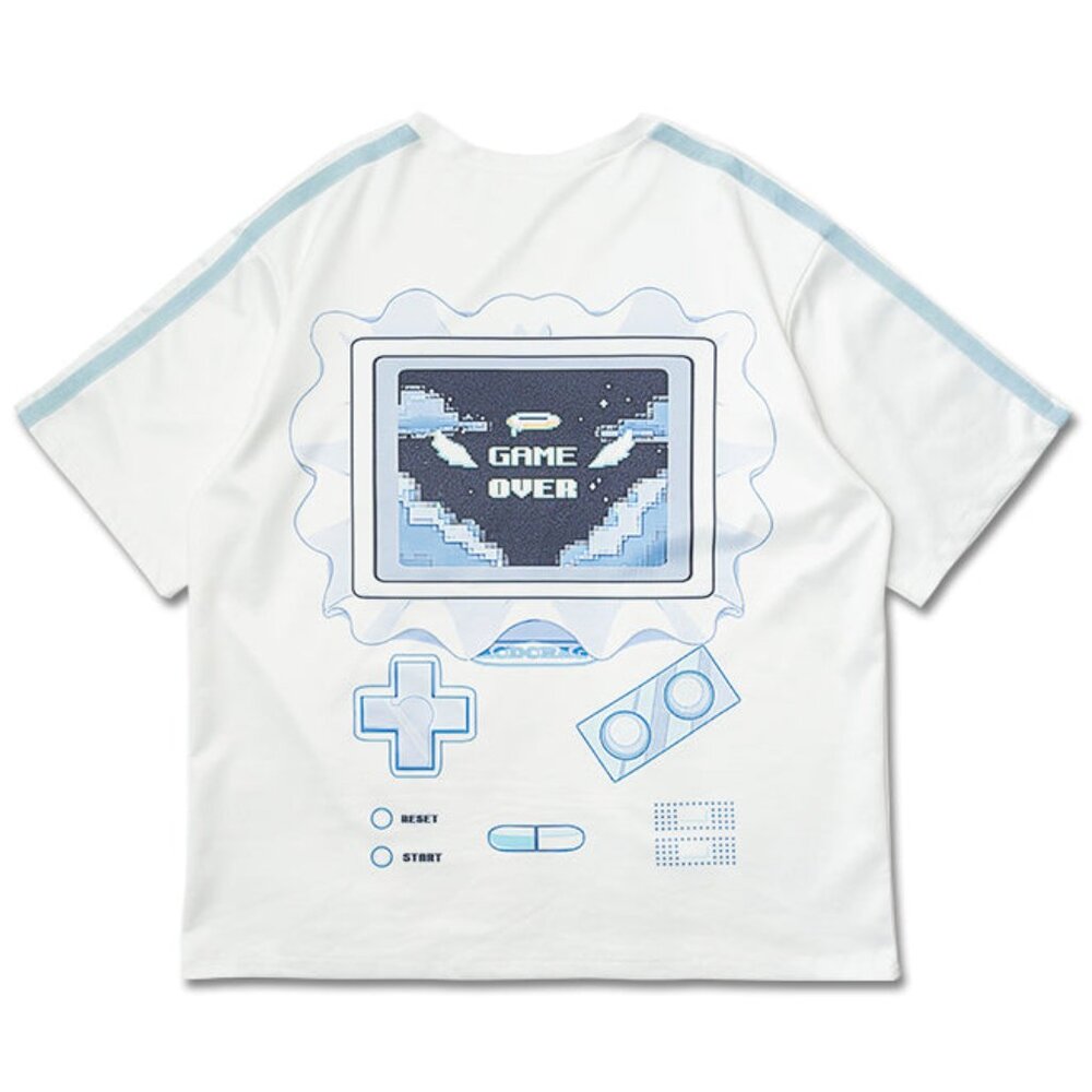 NEW ACDC RAG -Game Over Jersey White Oversized Tee